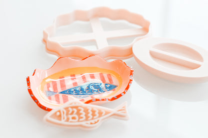 Wobbly Trinket Dish Cutter, Fish Stamp, and Shaper Set