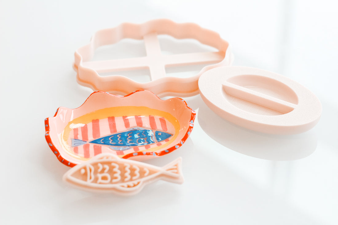 Wobbly Trinket Dish Cutter, Fish Stamp, and Shaper Set