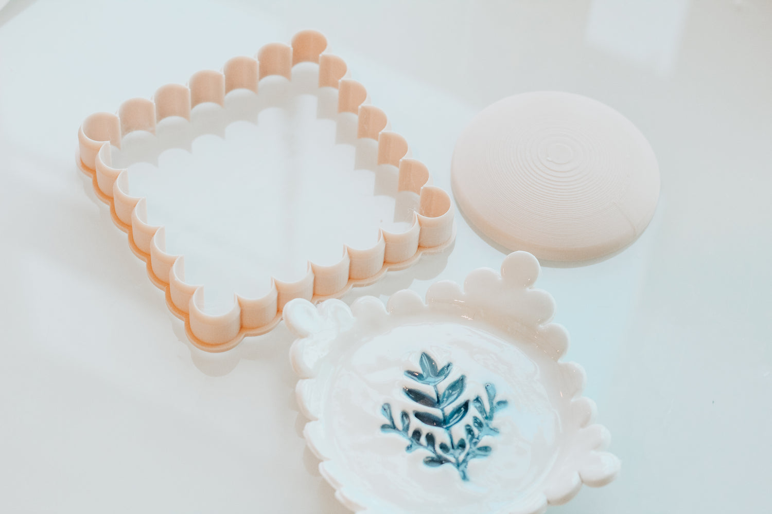 Square Scallop Trinket Dish Cutter, Circle Shaper Set