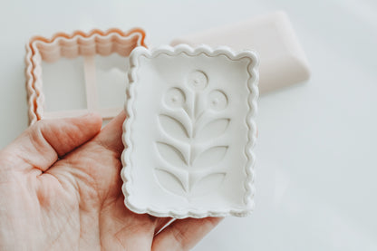 Mini Wavy Rectangle Trinket Dish Clay Cutter &amp; Shaper Tool  (Stamp Sold Separately)