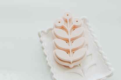 Triple Flower Folk Art Stem Stamp For Clay