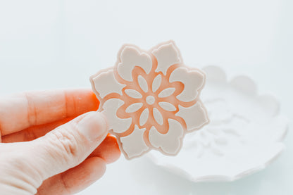 Elegant Folk Art Flower Stamp For Clay