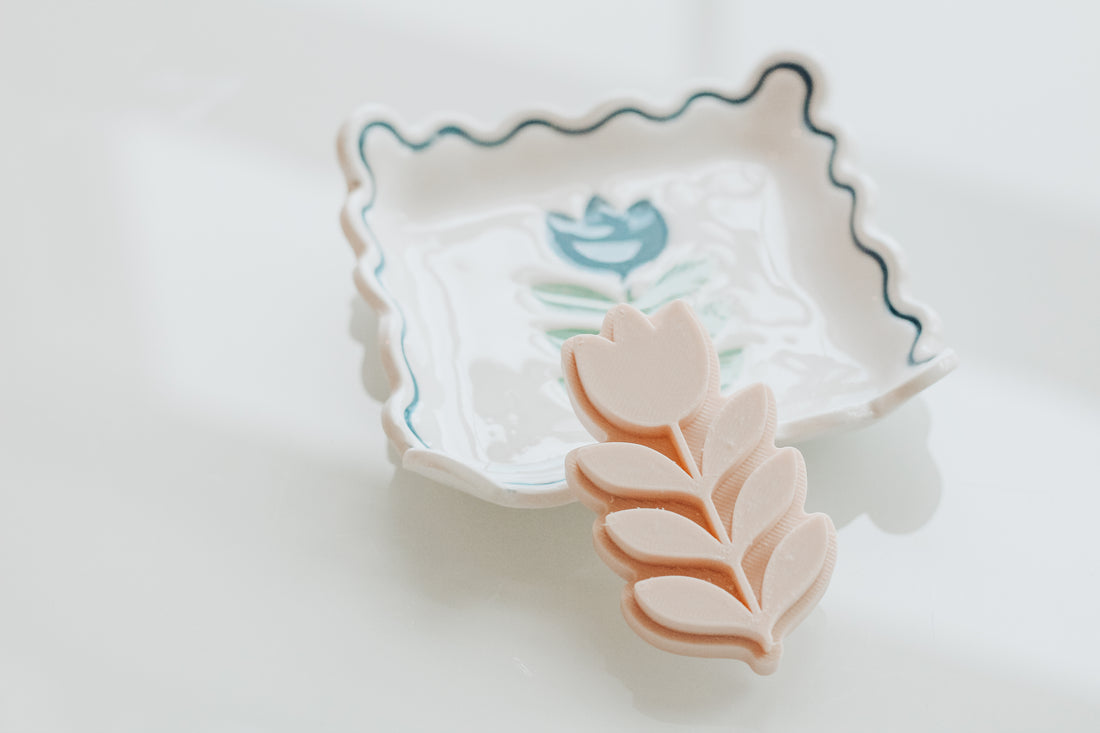Folk Art Tulip Flower Stamp For Clay