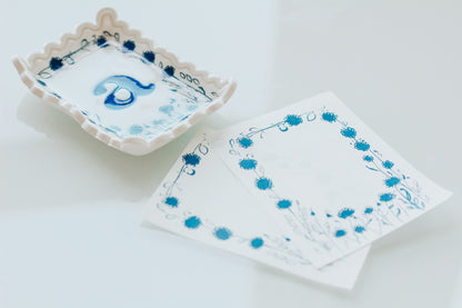 Framed Flower Trinket Dish Transfer (Trinket Dish &amp; Shaper Sold Separately)