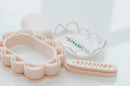 Cutout Scallop Oval Trinket Dish, Shaper, &amp; Stamp Set