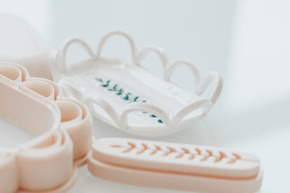 Cutout Scallop Oval Trinket Dish, Shaper, &amp; Stamp Set