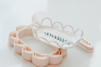 Cutout Scallop Oval Trinket Dish, Shaper, &amp; Stamp Set
