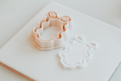 Ribbon Bow Frame Ornament Clay Cutter