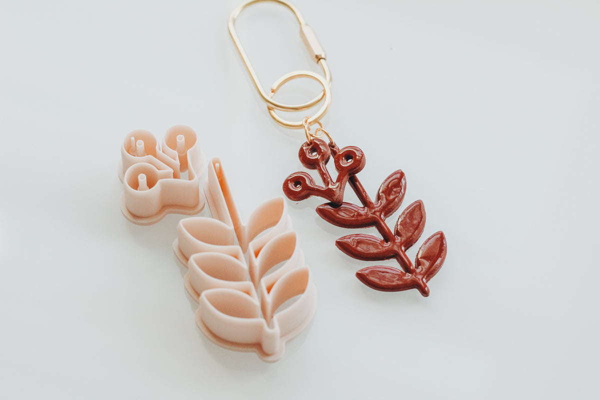 Triple Flower Double Floral Bag Charm / Key Chain Clay Cutters