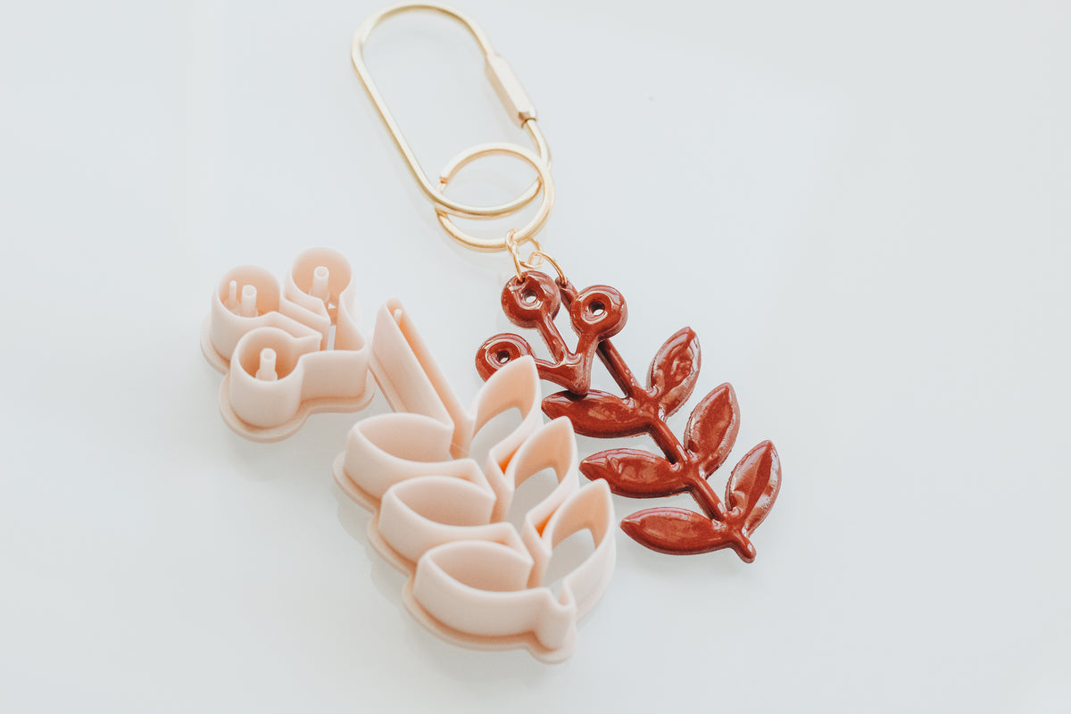 Triple Flower Double Floral Bag Charm / Key Chain Clay Cutters