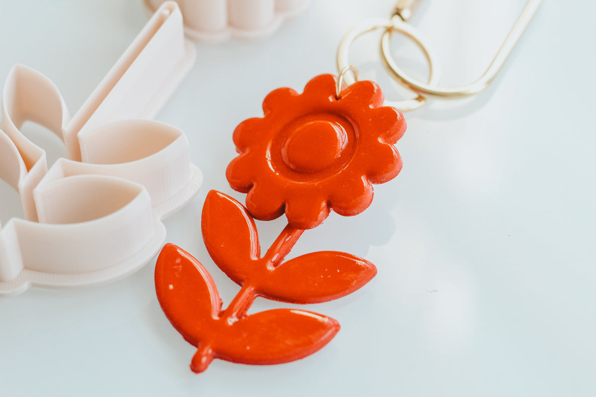 Bubble Flower Double Floral Bag Charm / Key Chain Clay Cutters