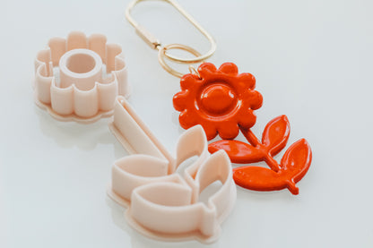 Bubble Flower Double Floral Bag Charm / Key Chain Clay Cutters