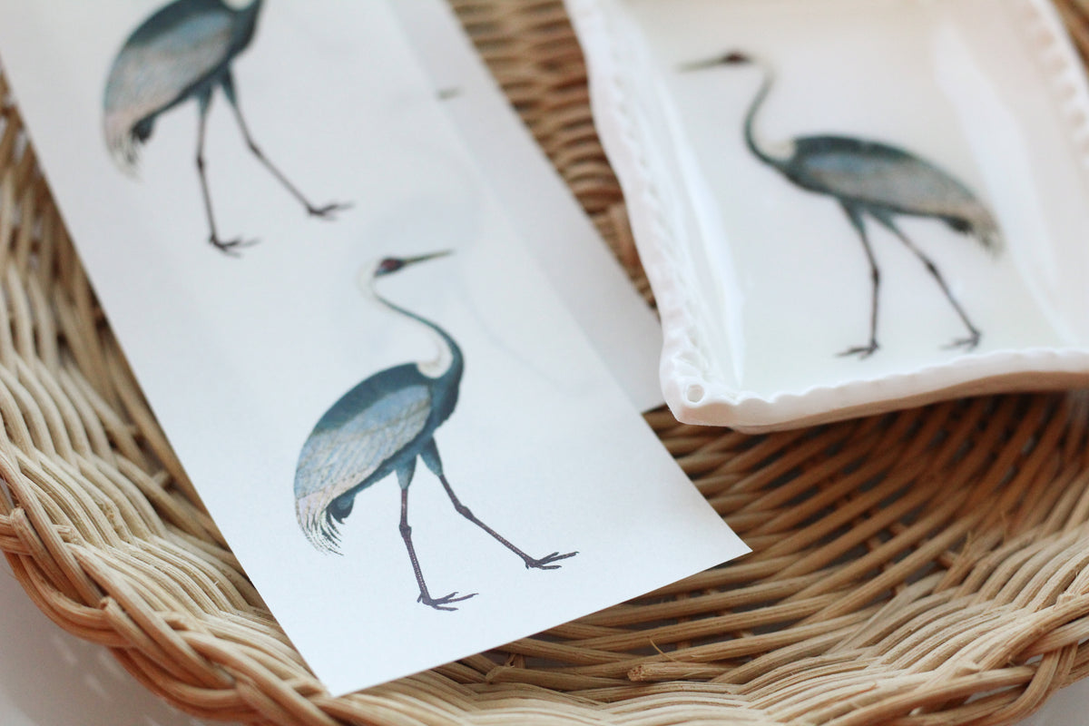 Crane Trinket Dish Transfer (Trinket Dish &amp; Shaper Sold Separately)