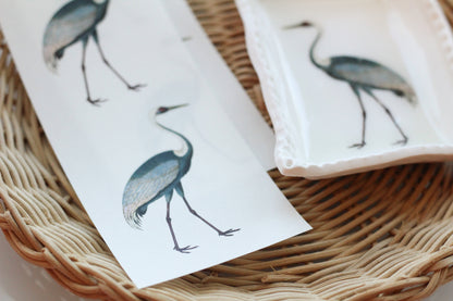 Crane Trinket Dish Transfer (Trinket Dish &amp; Shaper Sold Separately)