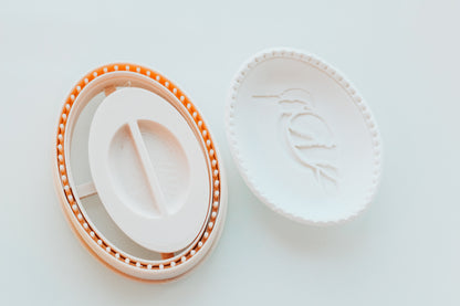 Oval Dotted Clay Trinket Dish Cutter &amp; Shaper Tool (Stamp Sold Separately)