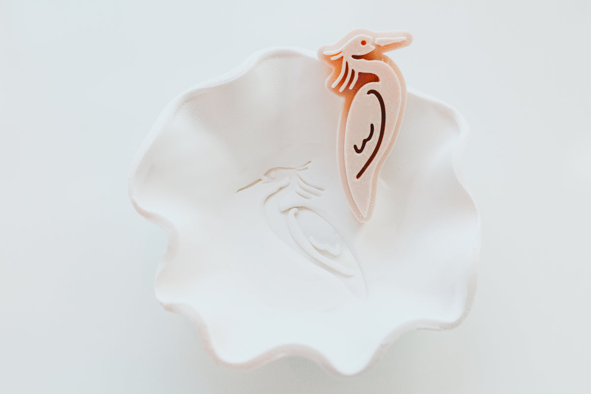 Egret Stem Clay Stamp