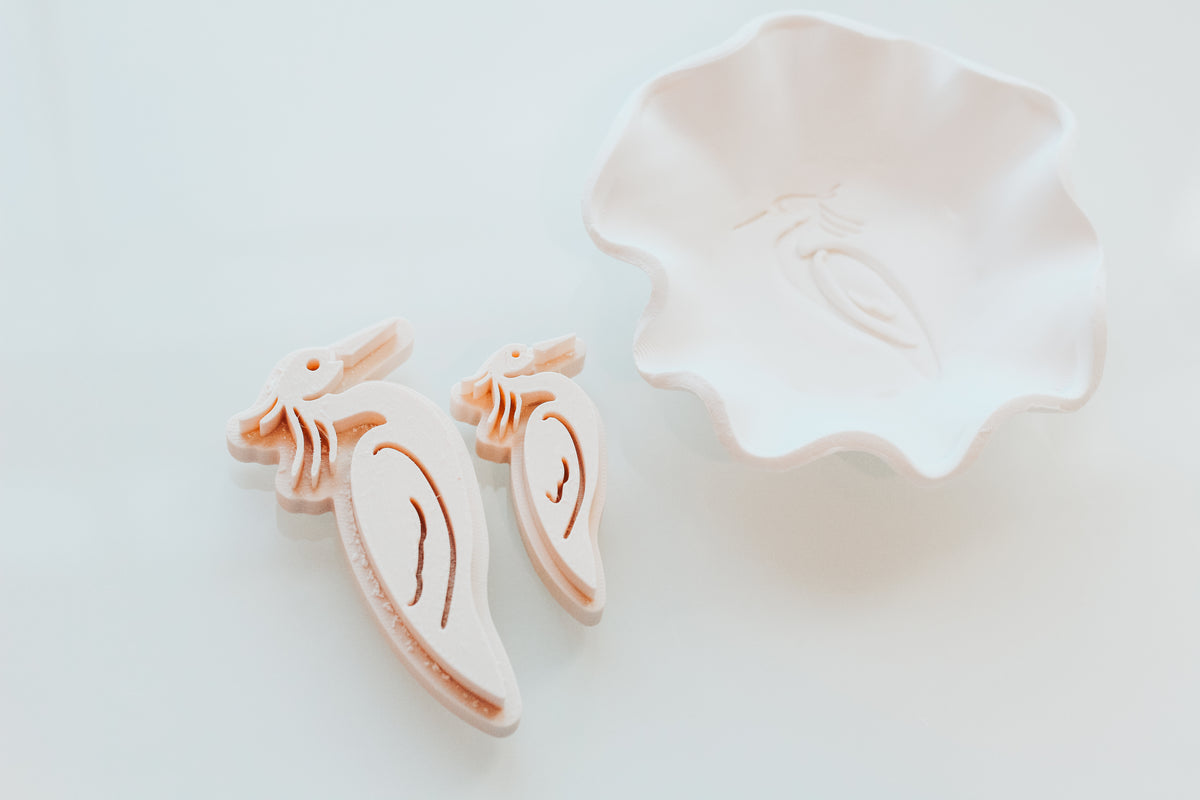 Egret Stem Clay Stamp