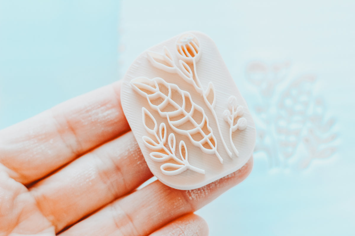 Botanical Bouquet Clay Stamp