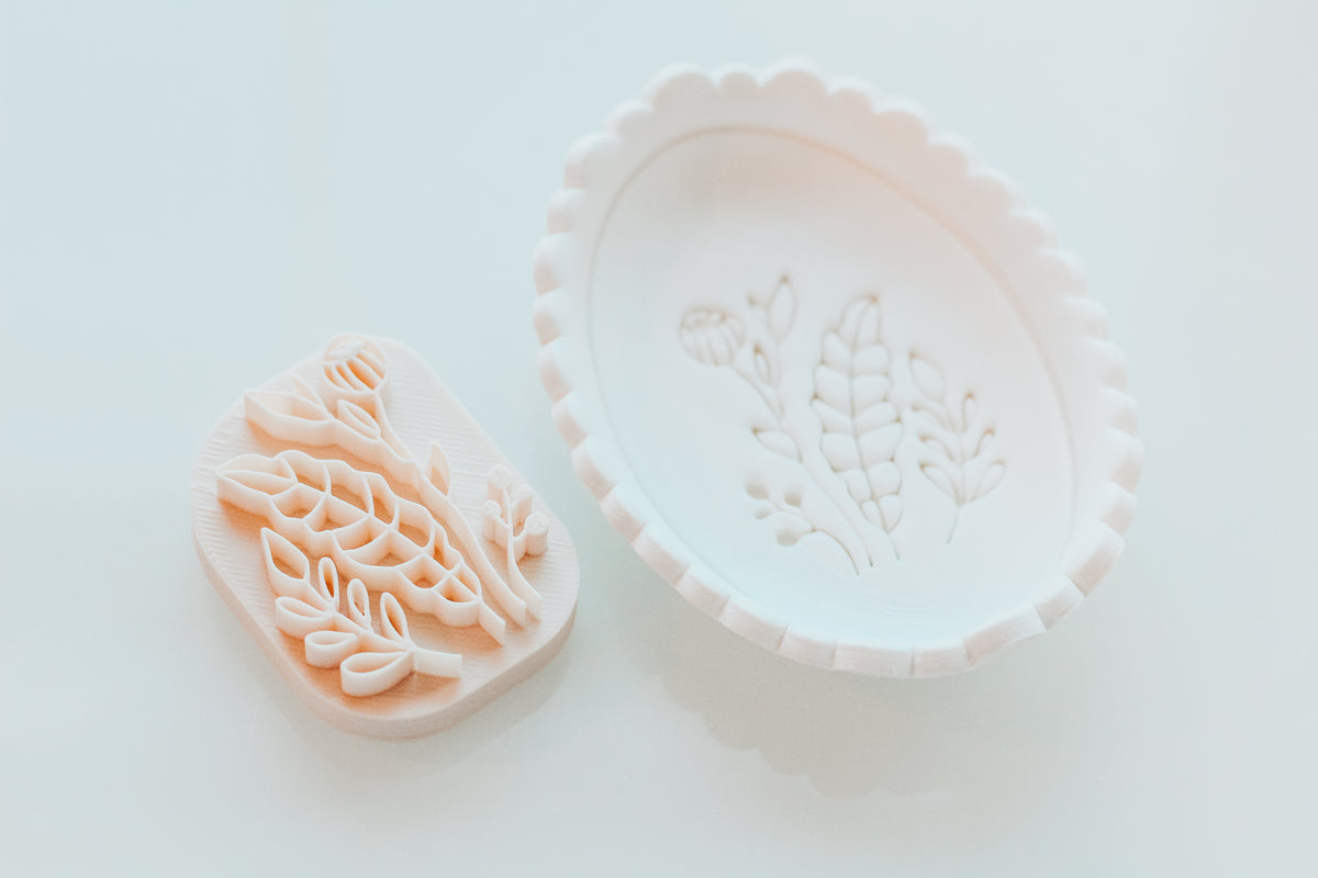 Botanical Bouquet Clay Stamp