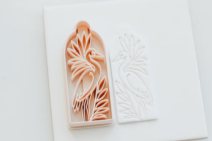 Egret Botanical Stem Bookmark Clay Cutter