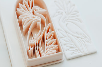 Egret Botanical Stem Bookmark Clay Cutter