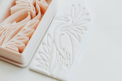 Egret Botanical Stem Bookmark Clay Cutter