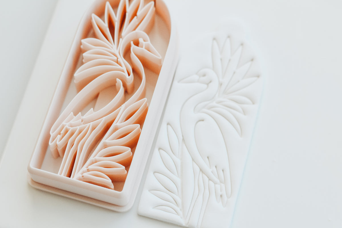 Egret Botanical Stem Bookmark Clay Cutter