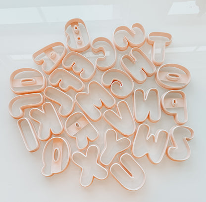 Trendy Bubble Letter Clay Cutters 2.50 Inches