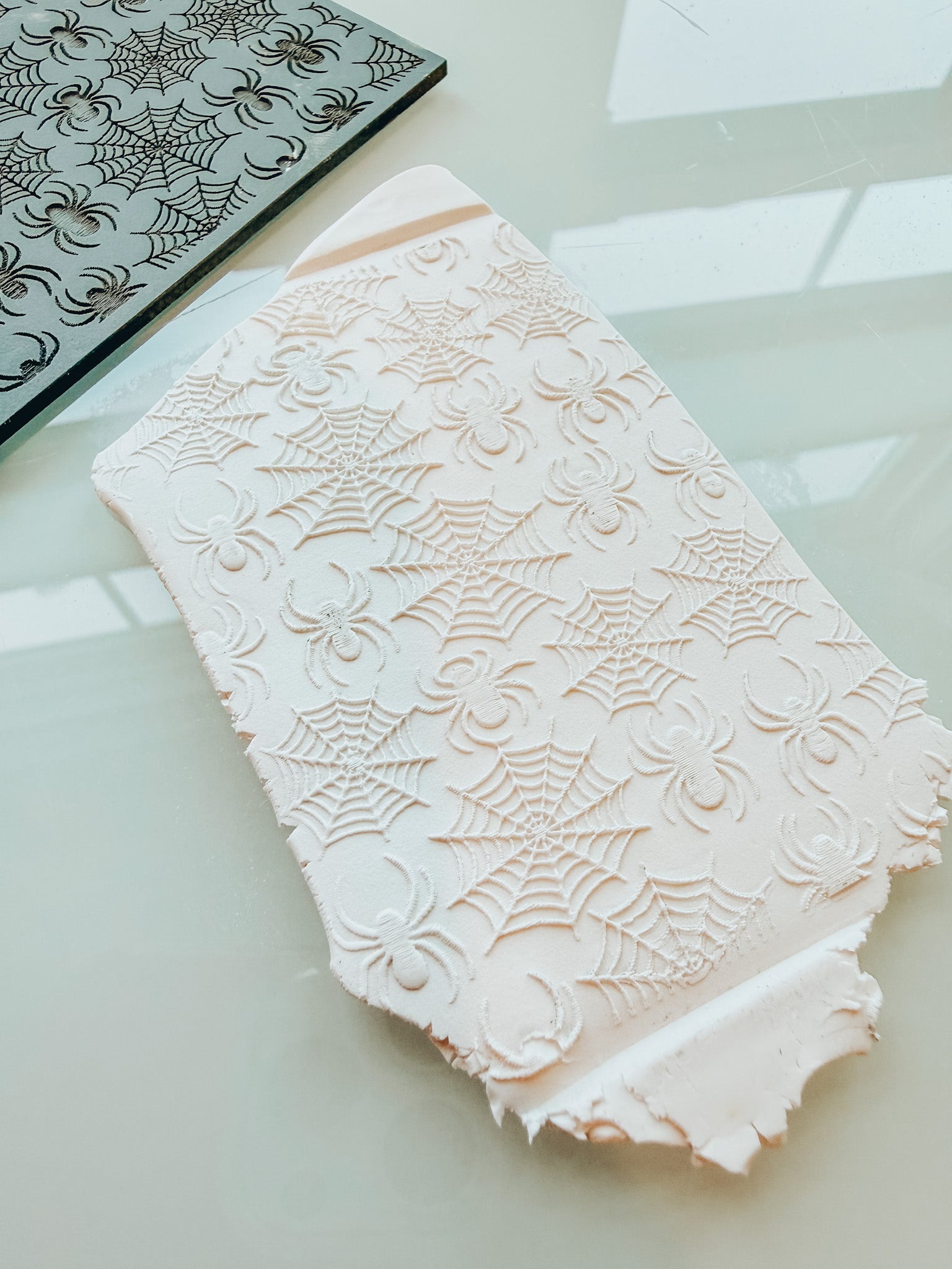 Spooky Spider Web Clay Texture Mat