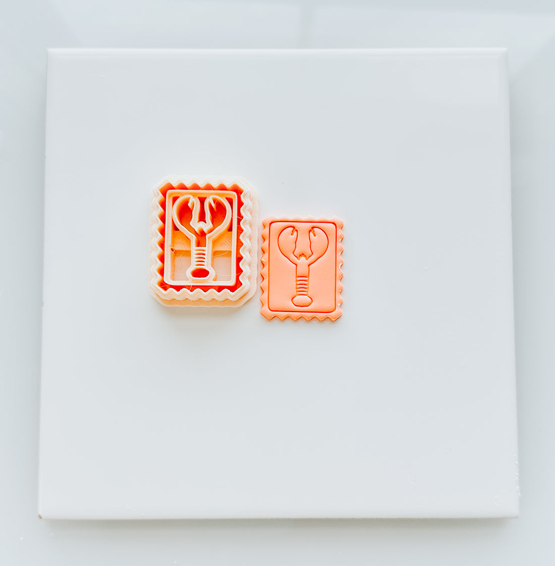 Lobster Stamp Embossed Lines Clay Cutter