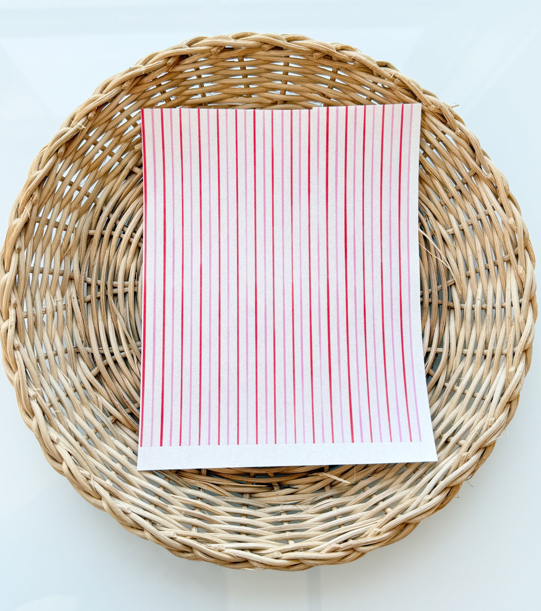 Pink and Red Stripe Clay Transfer Paper