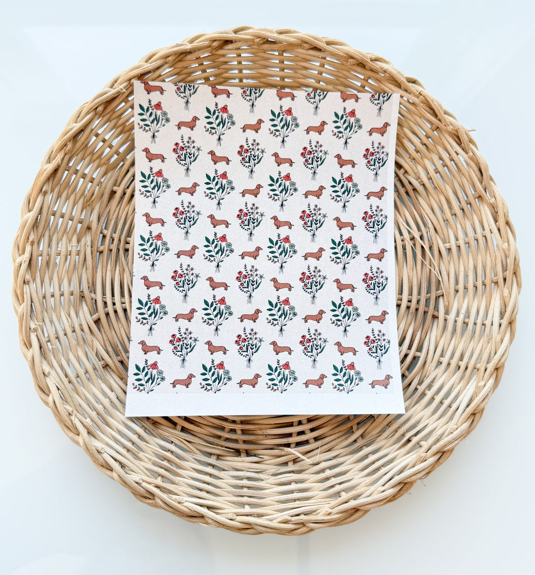 Dachshund Bouquet Clay Transfer Paper