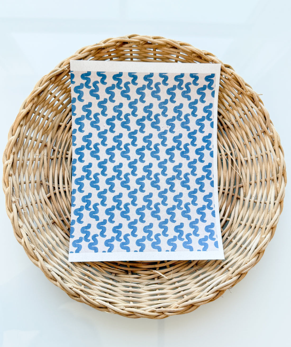 Blue Squiggle Clay Transfer Paper