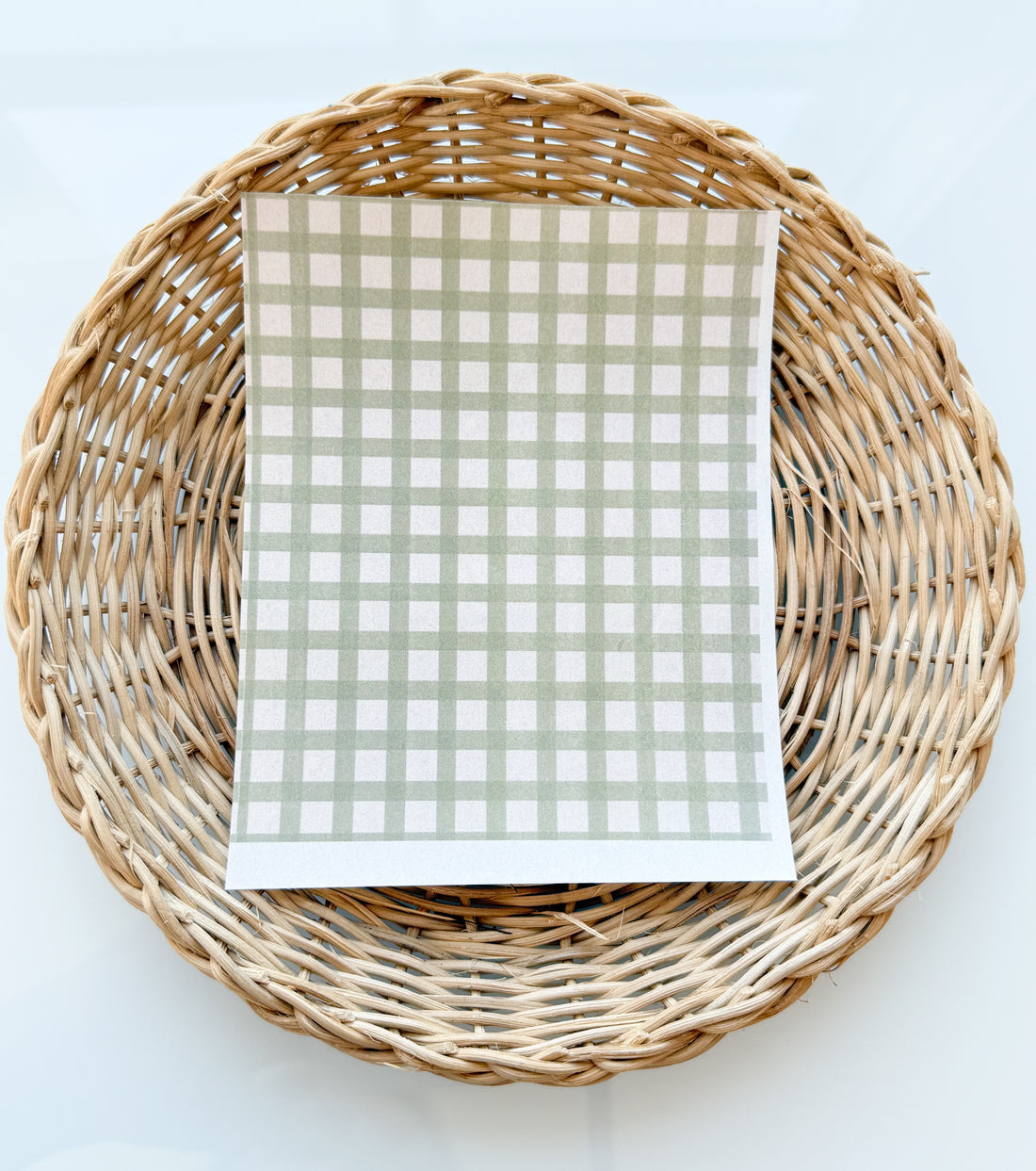 Gingham Sea Foam Clay Transfer Paper