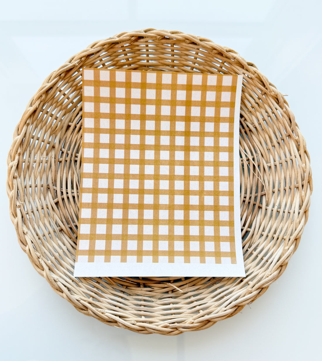 Gingham Mustard Clay Transfer Paper