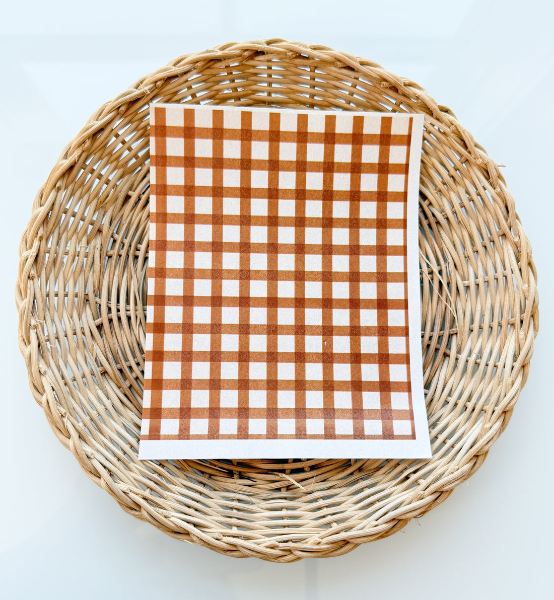 Gingham Caramel Clay Transfer Paper