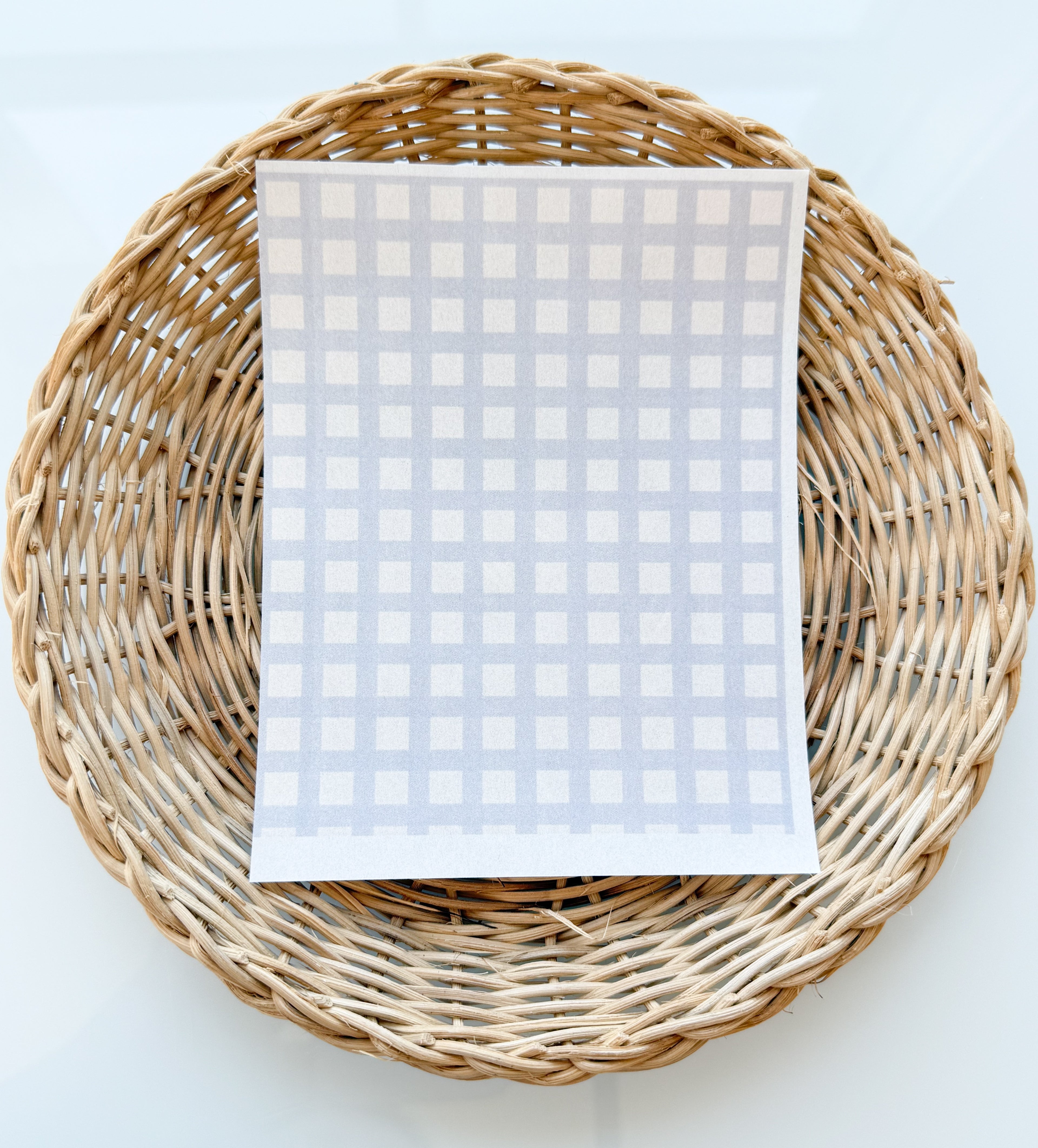Gingham Periwinkle Clay Transfer Paper