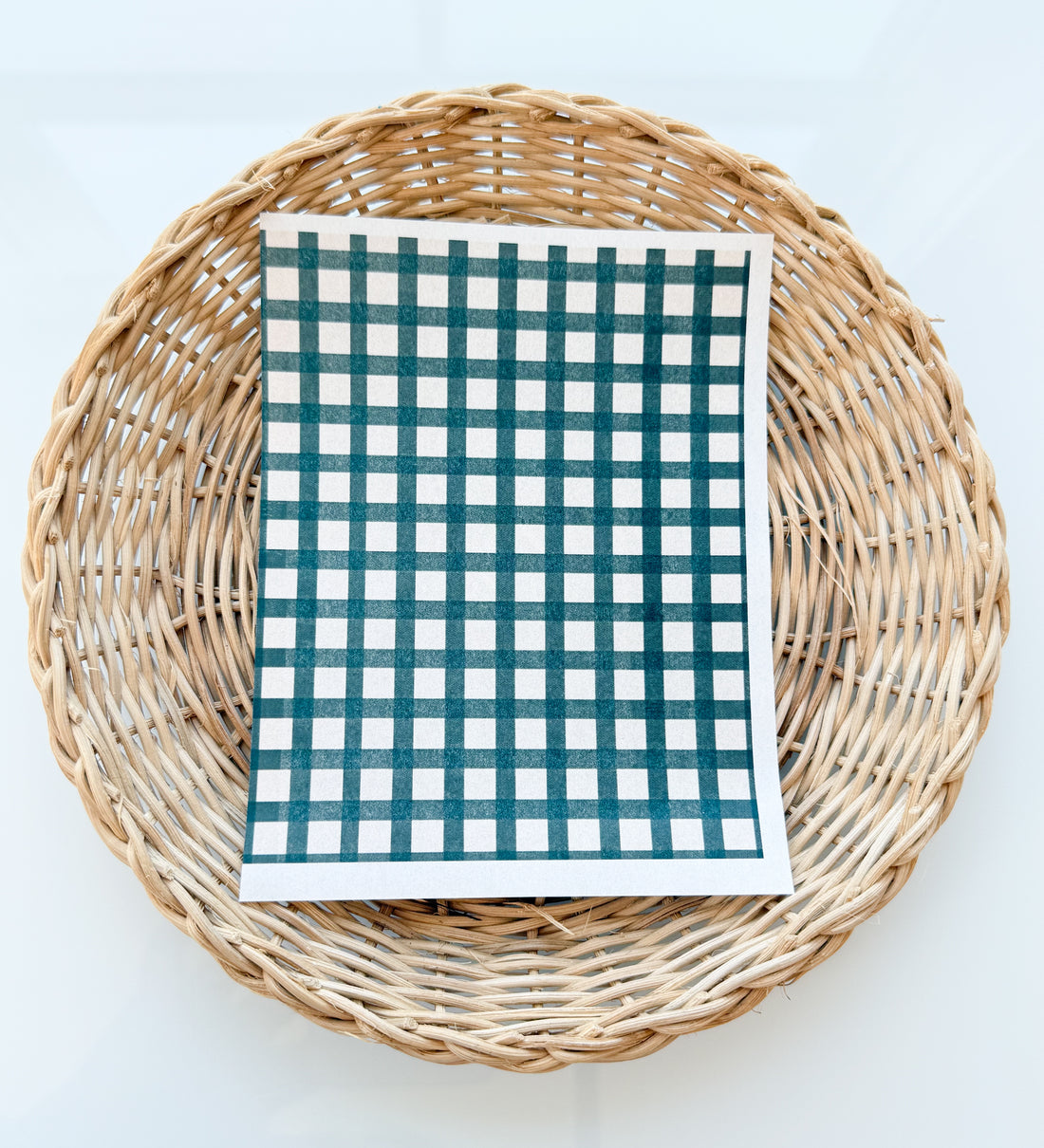 Gingham Green Clay Transfer Paper