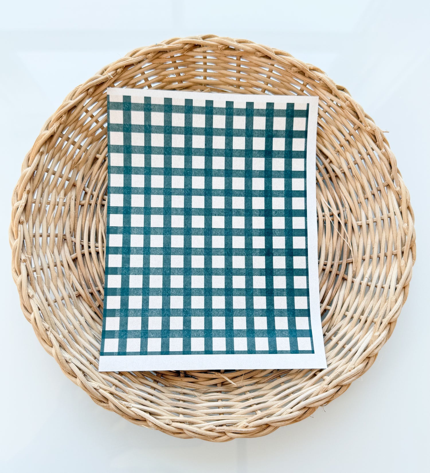 Gingham Green Clay Transfer Paper
