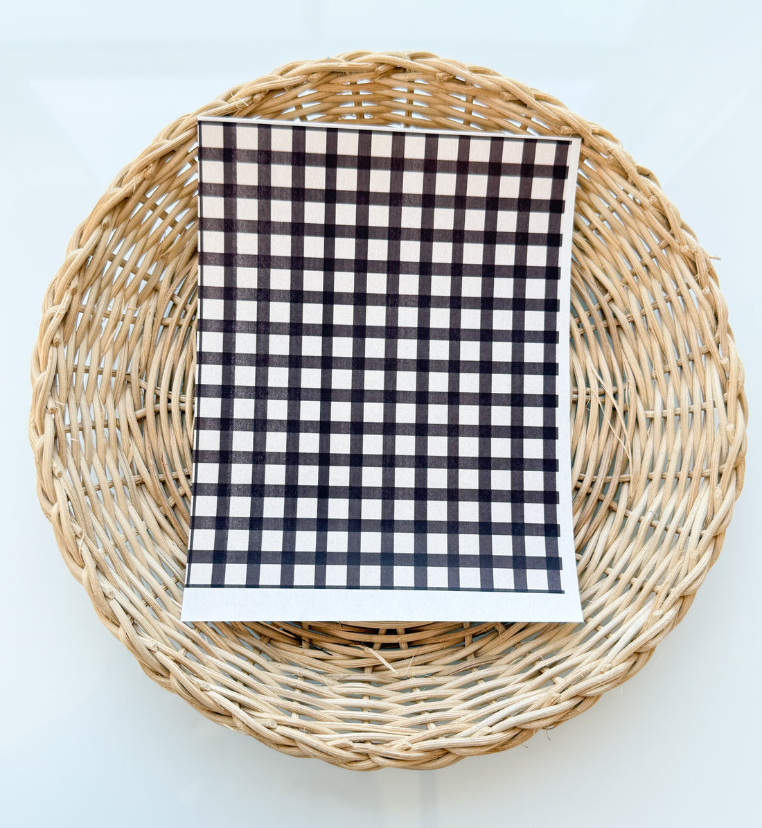 Gingham Black Clay Transfer Paper