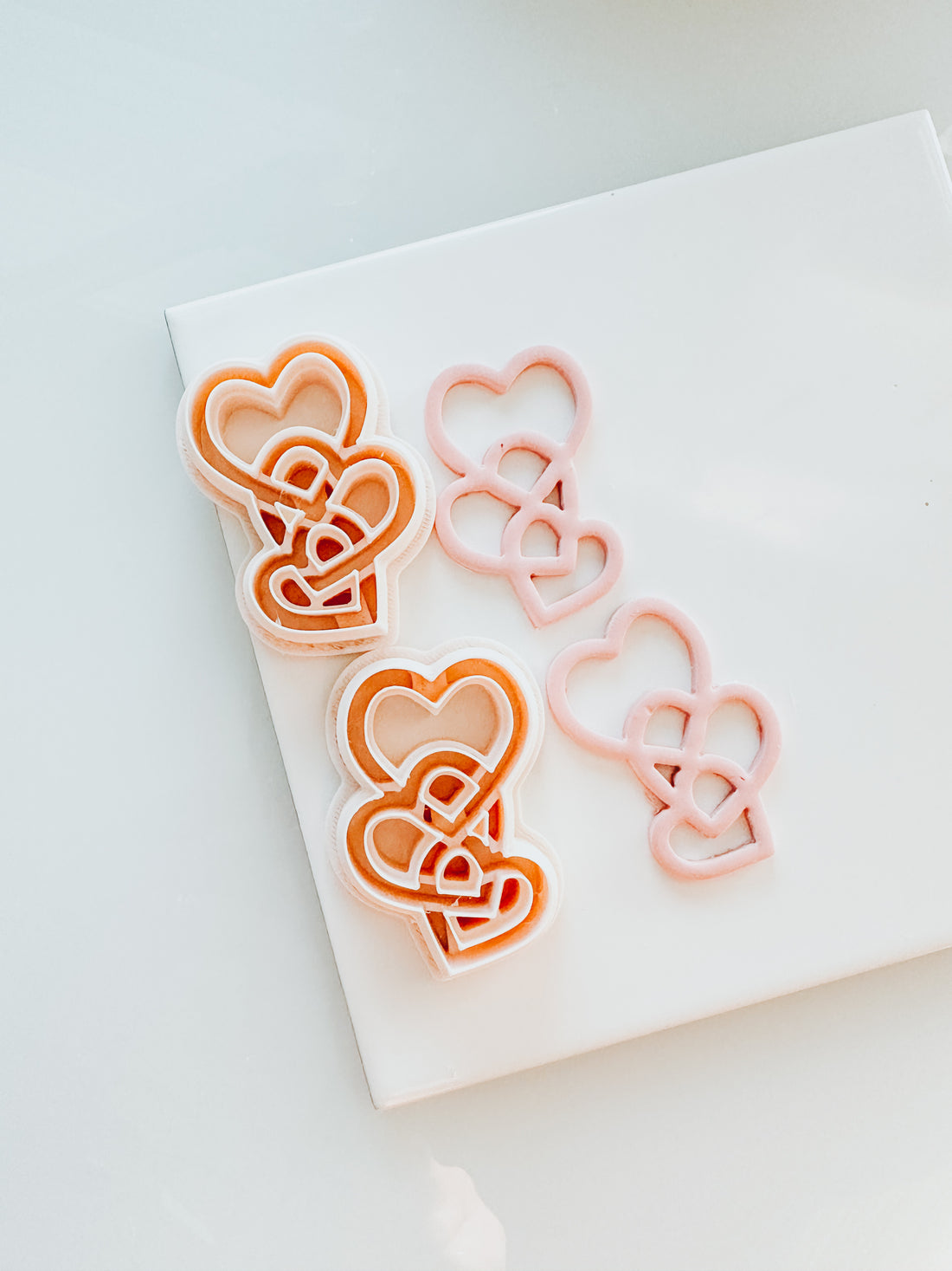 Heart Chain Mirrored Clay Cutter Set