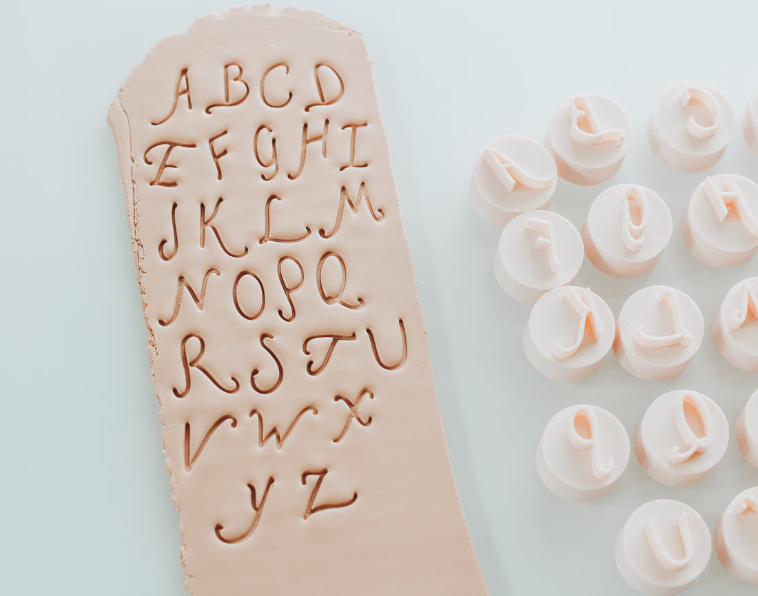 Handwritten Trendy Font Clay Stamps