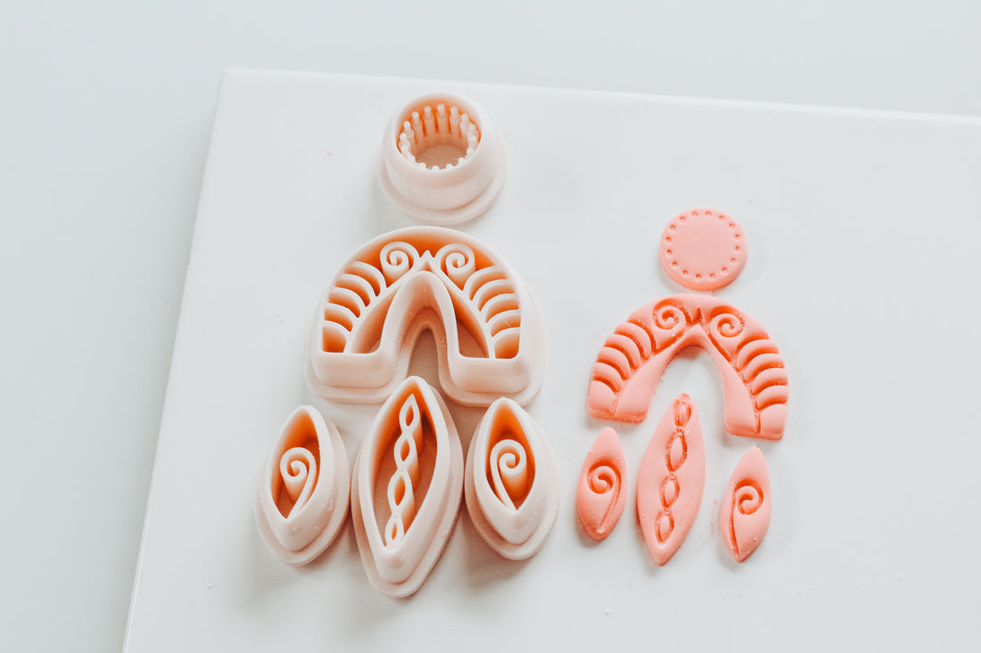 Embossed Jade 3 piece set Clay Cutter