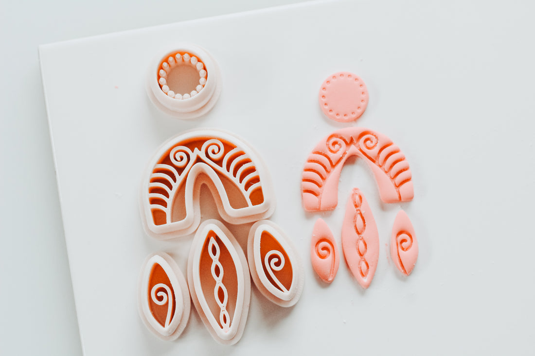 Embossed Jade 3 piece set Clay Cutter