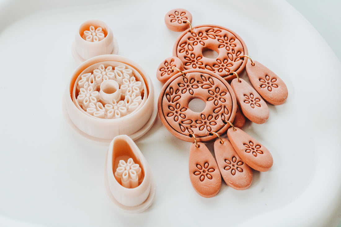 Maria  - Mexican Talavera Inspired 3 Piece Set Clay Cutter