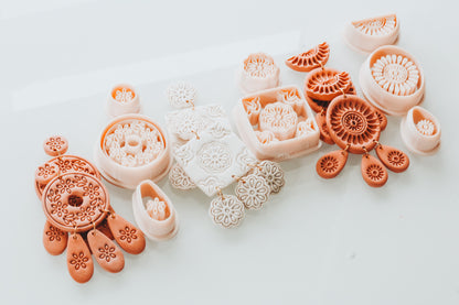 Maria  - Mexican Talavera Inspired 3 Piece Set Clay Cutter