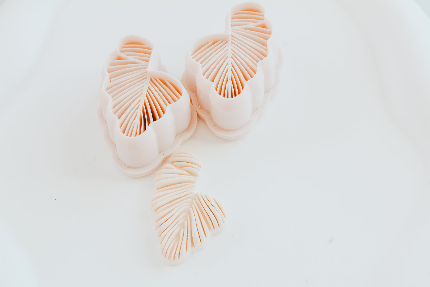 Tropical Leaf Hoop / Huggie Clay Cutter Mirrored Set