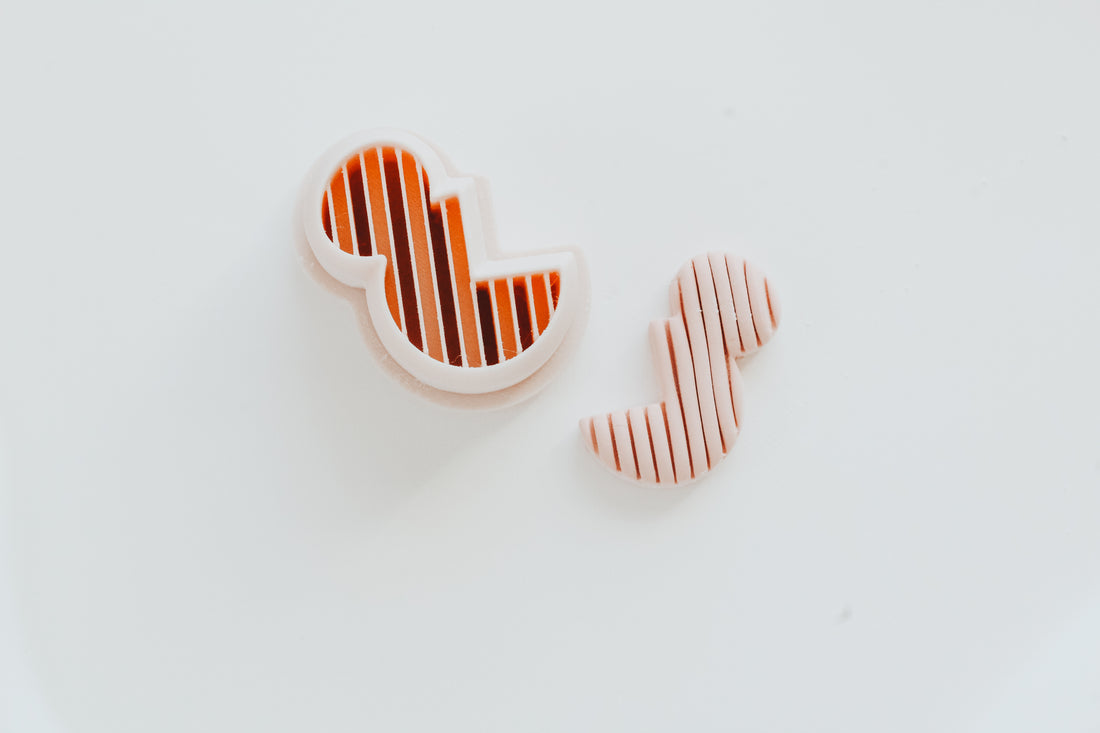 Ribbed Magical Mouse Hoop / Huggie Clay Cutter Mirrored Set