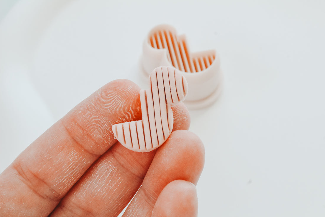 Ribbed Magical Mouse Hoop / Huggie Clay Cutter Mirrored Set
