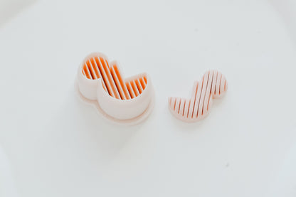 Ribbed Magical Mouse Hoop / Huggie Clay Cutter Mirrored Set